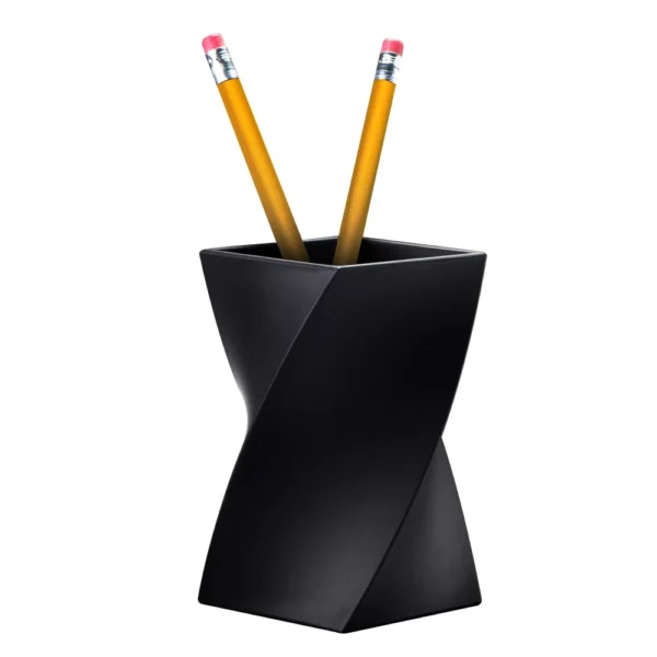 Black Wave Pen Pencil Ruler Holder Cup Stationery